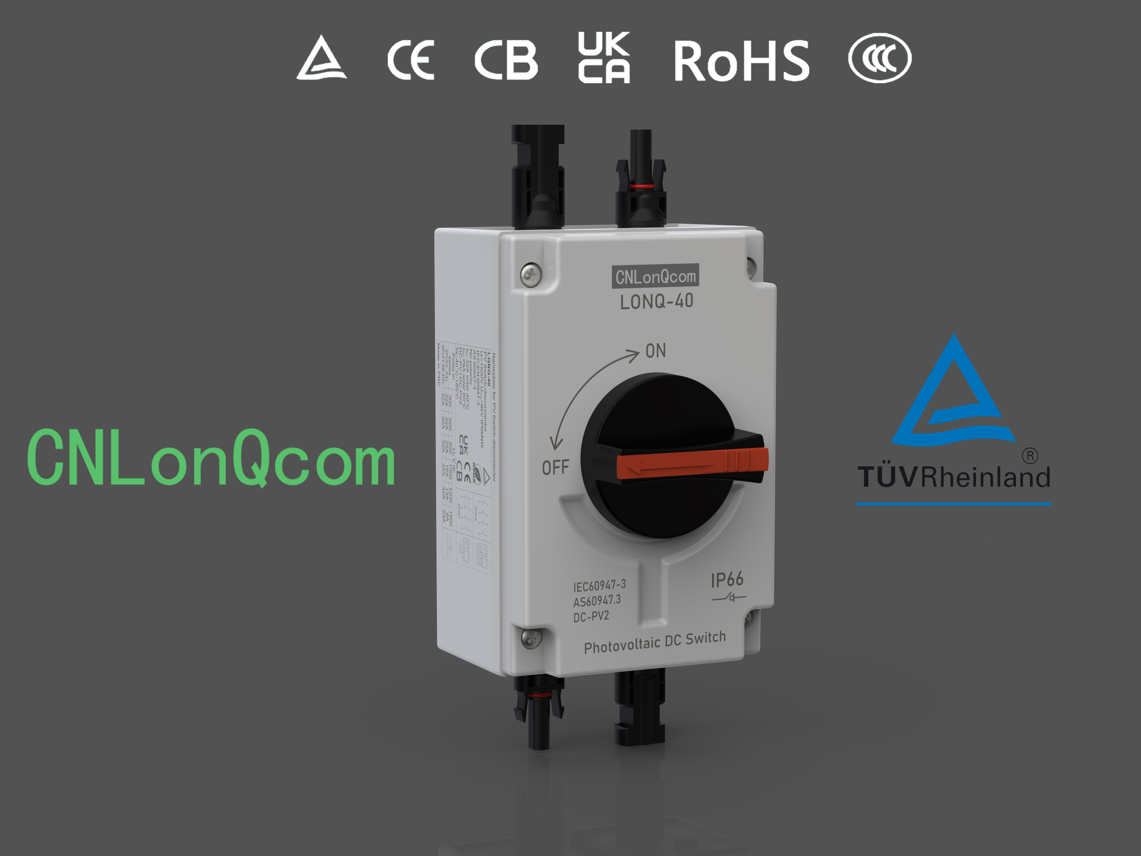 Longqi စွမ်းအင်သစ်မှ LONQ-40 PV Isolation Switch - သင့်အား နေရောင်ခြည်စွမ်းအင်ဖြင့် လျှပ်စစ်စွမ်းအင် ပေးသည်